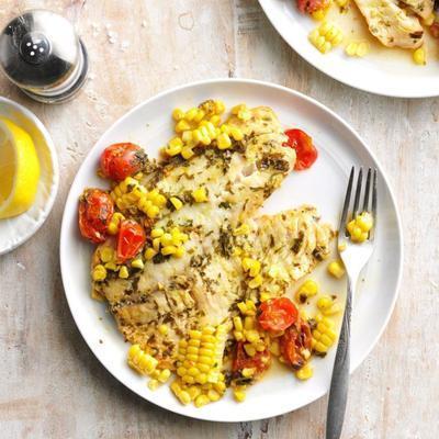gegrilde tilapia met citroen en verse kruiden