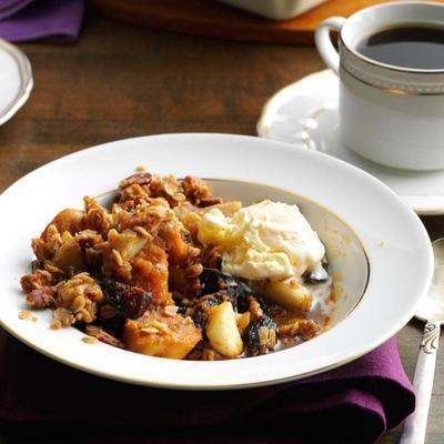 zoete aardappel, peer en vijgen knapperig