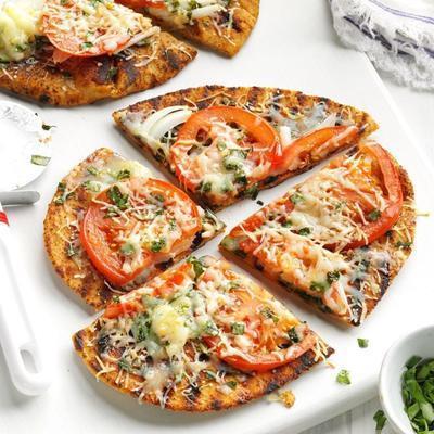 gegrilde tuin veggie flatbread