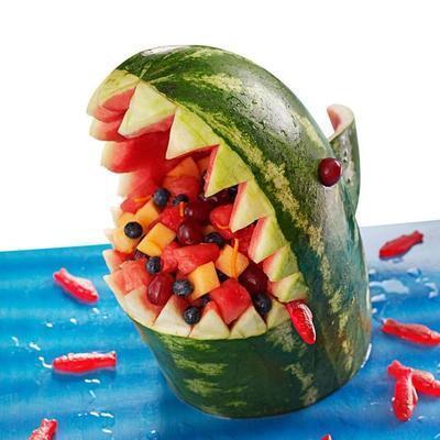 watermeloen haai fruitsalade