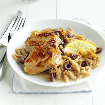 citroen-olijven kip met orzo