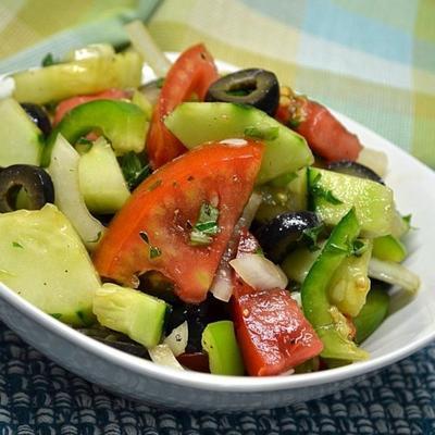 de eenvoudige Griekse salade van Sylvia