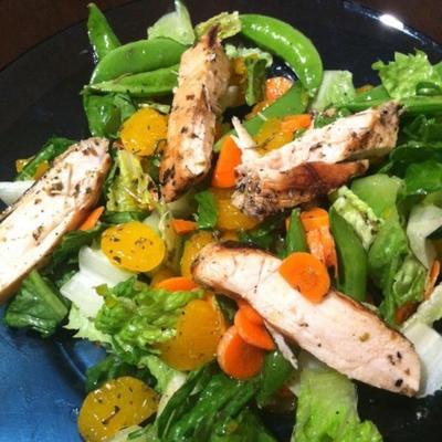 gegrilde oranje vinaigrette kippensalade