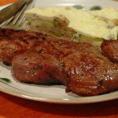 rib eye steaks met een marinade van soja en gember