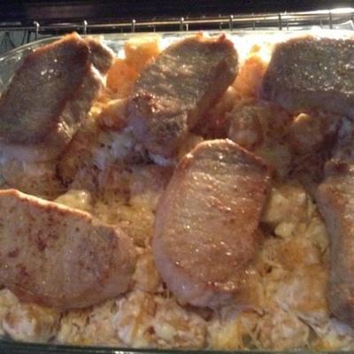 hash brown en pork chop braadpan
