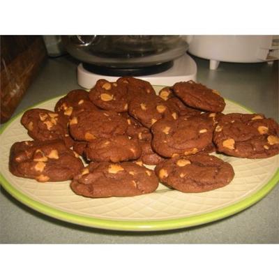 voedsel van de duivel pindakaas chip cookies