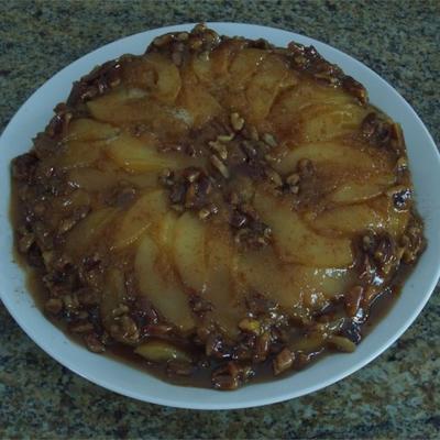 cranberry peren cake ondersteboven