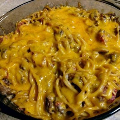 cheeseburger noodle braadpan