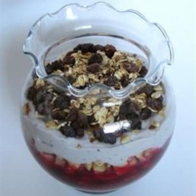 fruitige tofu parfait met muesli