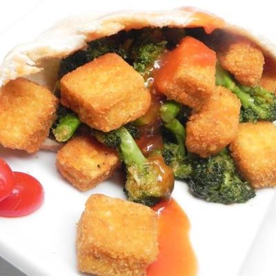 broccoli tofu pitas