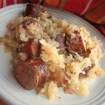 slowcooker kielbasa en bier