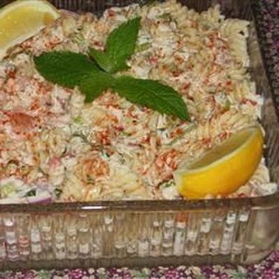 garnalen en krab macaroni salade