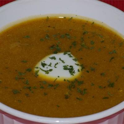 geroosterde en curried butternut squash soep