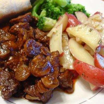 entrecote en champignons