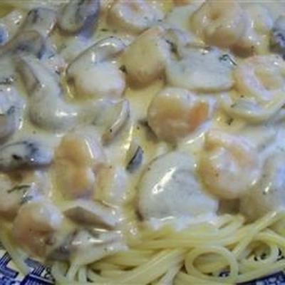 garnalen alfredo pasta