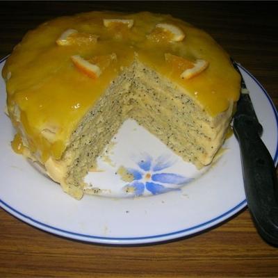 maanzaad torte met oranje glazuur