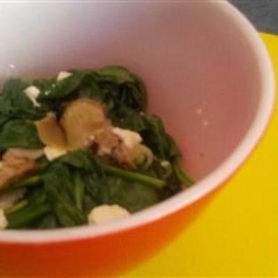 warme spinazie en artisjok salade
