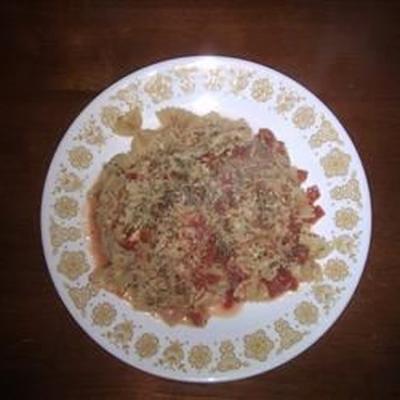 tomaat brie vlinderdas pasta