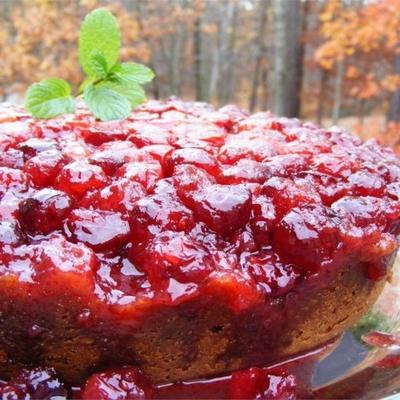 cranberry ondersteboven zure room cake