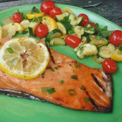 honing-gember gegrilde zalm