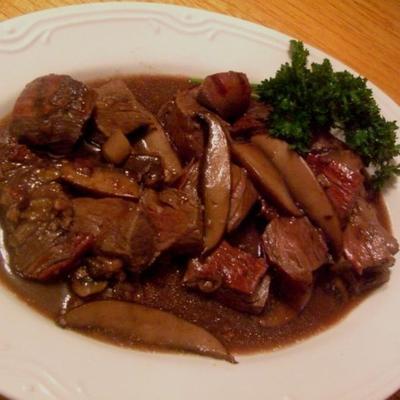 steak tips met champignonsaus