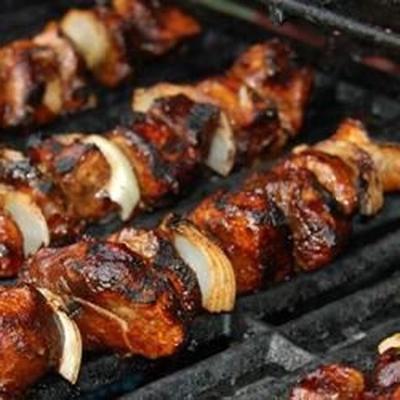 bbq teriyaki varkensvlees kabobs