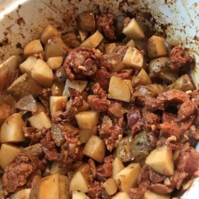 anna's linguica en aardappelstoofpot