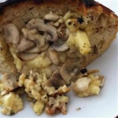 gebakken brie en champignon zuurdesem voorgerecht