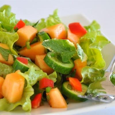 spinazie meloen salade met munt