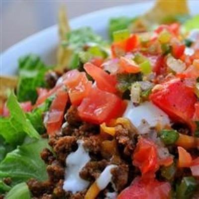 zuidwestelijk gearomatiseerd gehakt of kalkoen voor taco's en salade
