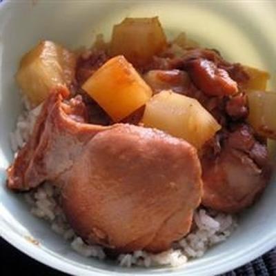 slow cooker honing knoflook kip