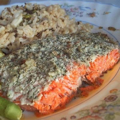 knoflook en dille zalm