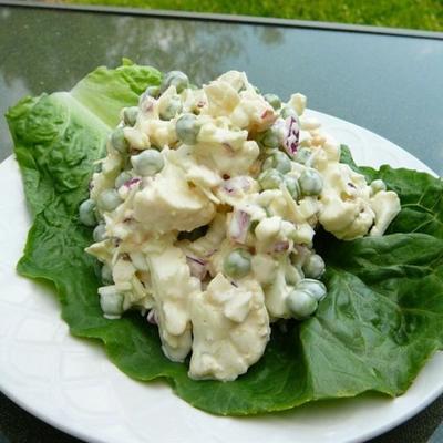 bloemkool van ginny en erwtensalade