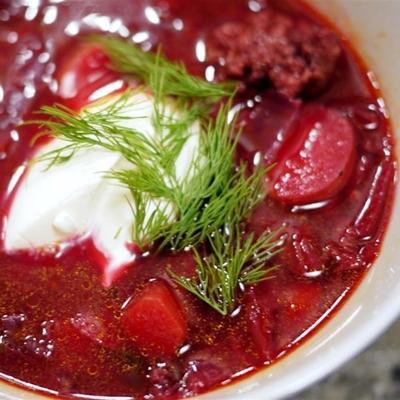 Oekraïense rode Borsjt soep