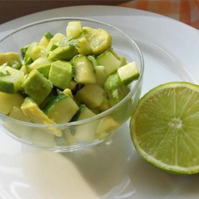 pittige komkommer en avocado salade