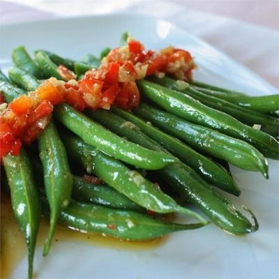 garlicky, spicy en sesam-groene bonen