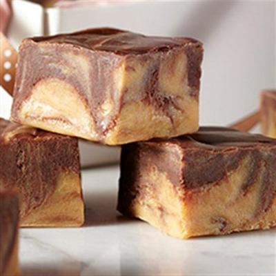 chocolade pindakaas swirl fudge