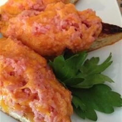 broiled spam® en cheese open face sandwiches