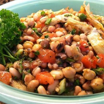 Nieuwjaars drie-bonen en artisjok salade