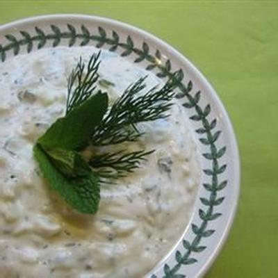 tzatziki saus (yoghurt en komkommer dip)