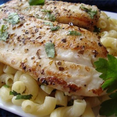 pan aangebraden citroen tilapia met parmezaan pasta