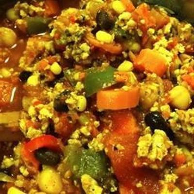 zwarte bonen en kikkererwten chili