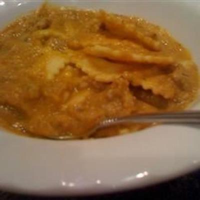 pompoen ravioli bisque