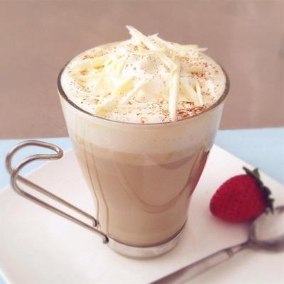 witte chocolade latte van de abdij