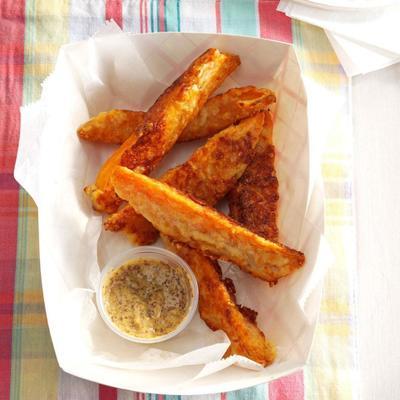 parmesan Crusted zoete aardappel steak frietjes