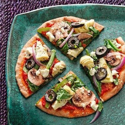 tuin verse Griekse pita pizza