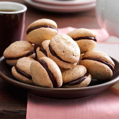 pistachio macarons met chocolade vulling