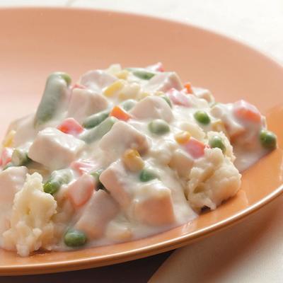 geroomde kalkoen en aardappelpuree