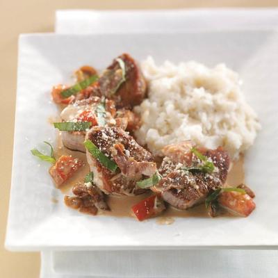 varkenshaas met tomaten en Toscaanse kruiden