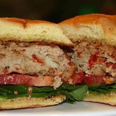 Sun-Dried Tomato and Blue Cheese Burgers